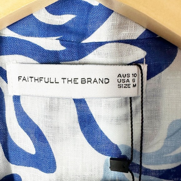 Faithfull The Brand Charlita Shirt Dress Top Ensola Floral Blue Print - Picture 3 of 11